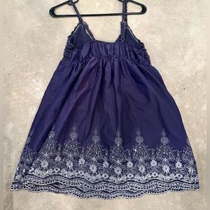 Large women’s navy blue cotton babydoll dress